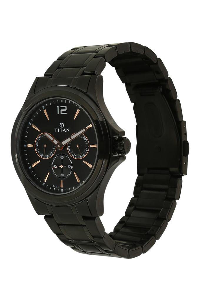 Buy TITAN Mens Black Dial Metallic Multi Function Watch 1698NM01