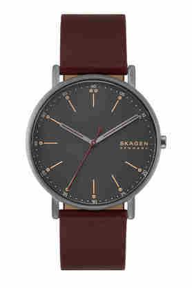 Buy SKAGEN Mens 40 mm Signatur Grey Dial Leather Analog Watch