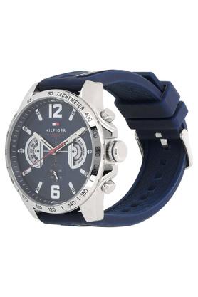  Tommy Hilfiger Mens Decker Blue Dial Blue Rubber Strap 1791476  : Clothing, Shoes & Jewelry