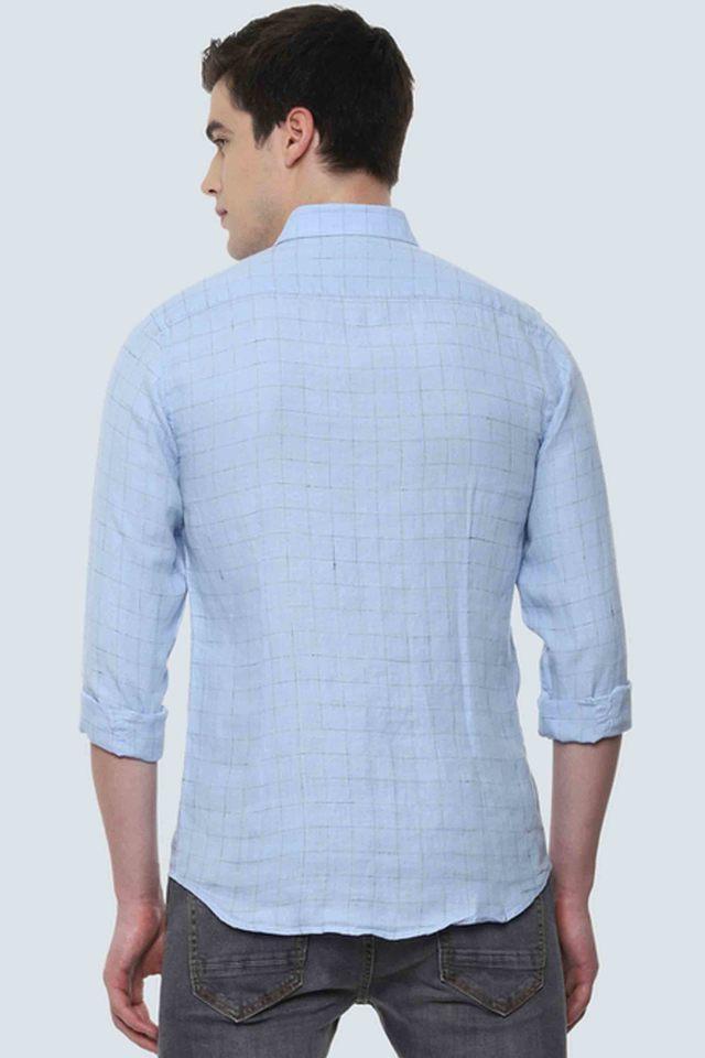 Buy Louis Philippe Sport Men Blue Slim Fit Checked Cotton Casual