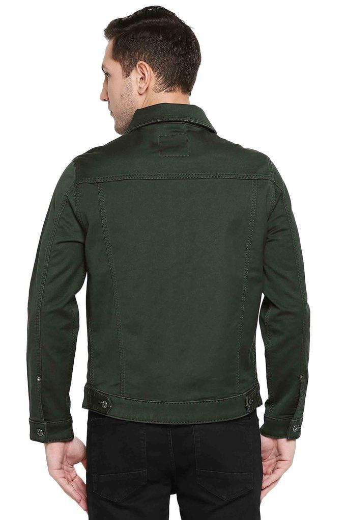 Buy Solid High Neck Dark Green Jacket for Men Online at Killer | 524429