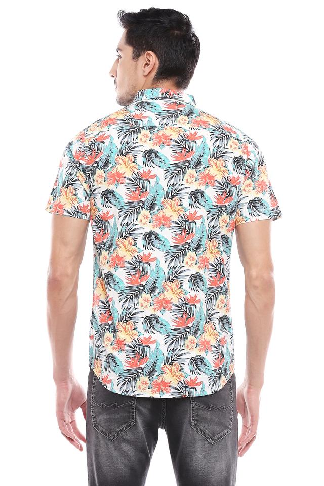 Floral Bronzing Men Shirt Shiny Flower Mens Shirts Casual Mens