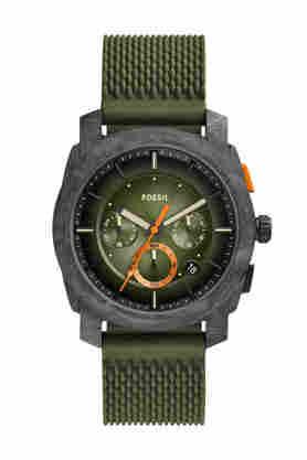Buy FOSSIL Mens 42 mm Machine Green Dial Silicone Chronograph