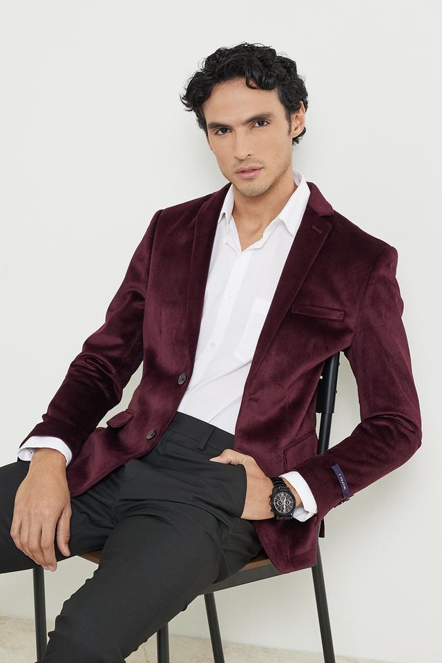 Buy FRATINI Maroon Polyester Slim Fit Men's Work Wear Jackets