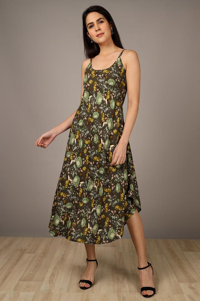 Buy FRATINI Printed V Neck Polyester Womens Regular Dress | Shoppers Stop