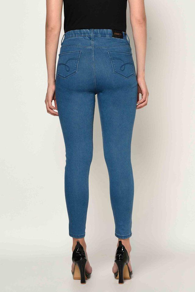 High-Waist Skinny Fit Ankle-Length Jeggings