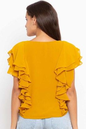 Mustard store ruffle top