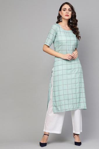 checkered print pants