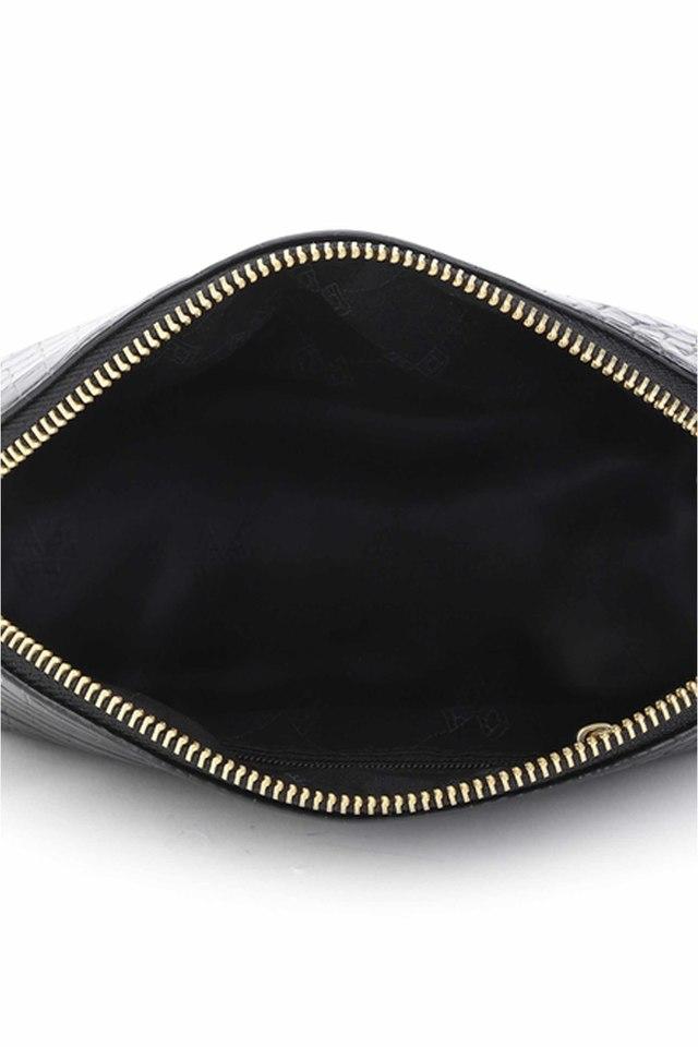 Buy VAN HEUSEN Black Ziper Closure PU Womens Casual Clutch