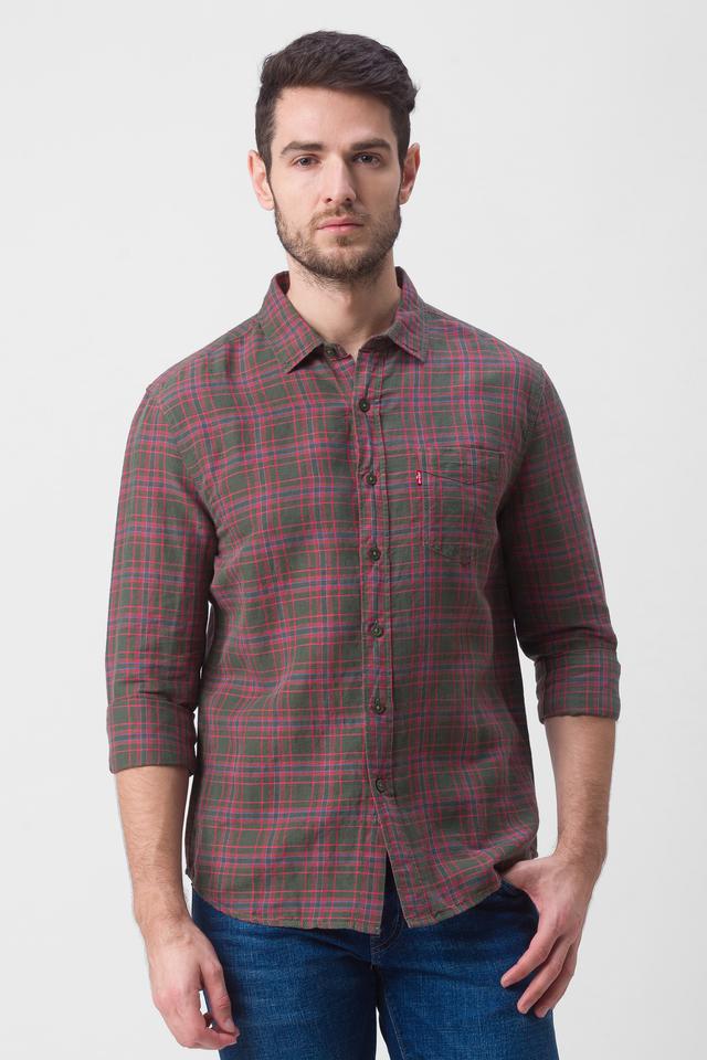 Buy LEVIS Grey Checks Linen Regular Fit Men's Casual Shirt | Shoppers Stop