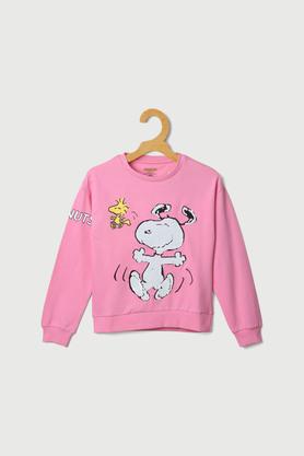 Buy LIFE Pink Solid Cotton Round Neck Girls Sweatshirt Shoppers Stop