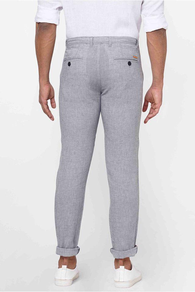 Cotton & Linen Blend Slim Tapered Trousers