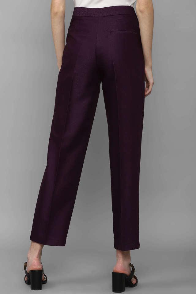 Buy ALLEN SOLLY Grey Women's Slub Formal Trousers | Shoppers Stop