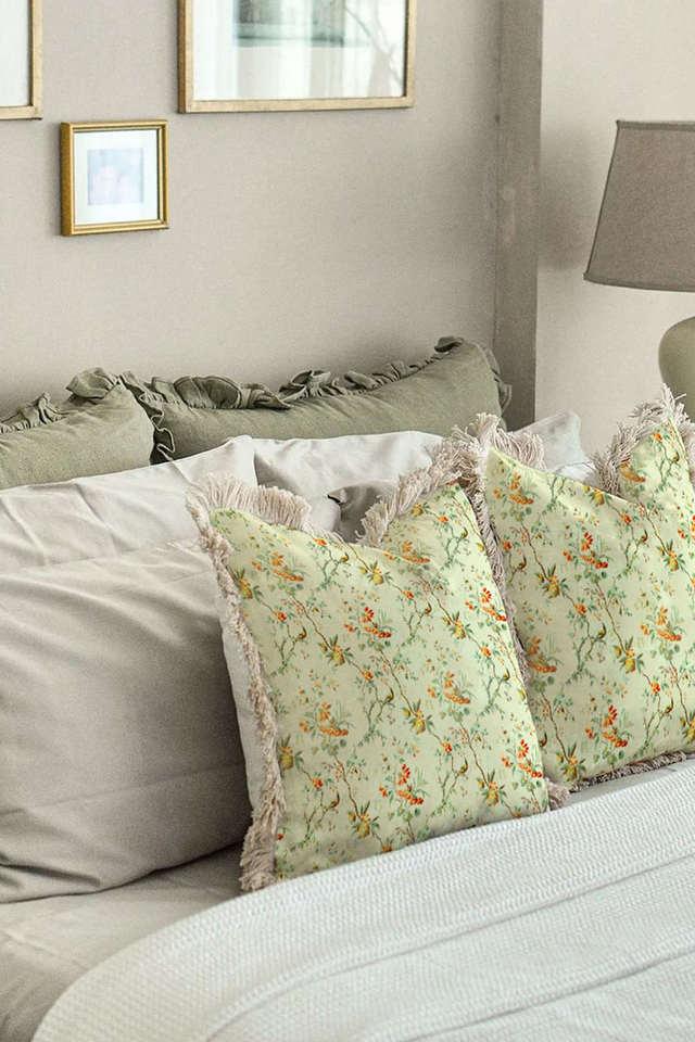 Mint green cushion top covers