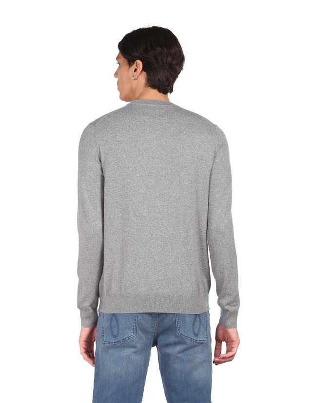 Buy CALVIN KLEIN JEANS Grey Printed Cotton Stretch Regular Fit Mens Pullover