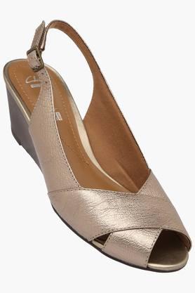 Clarks gold hotsell wedge sandals