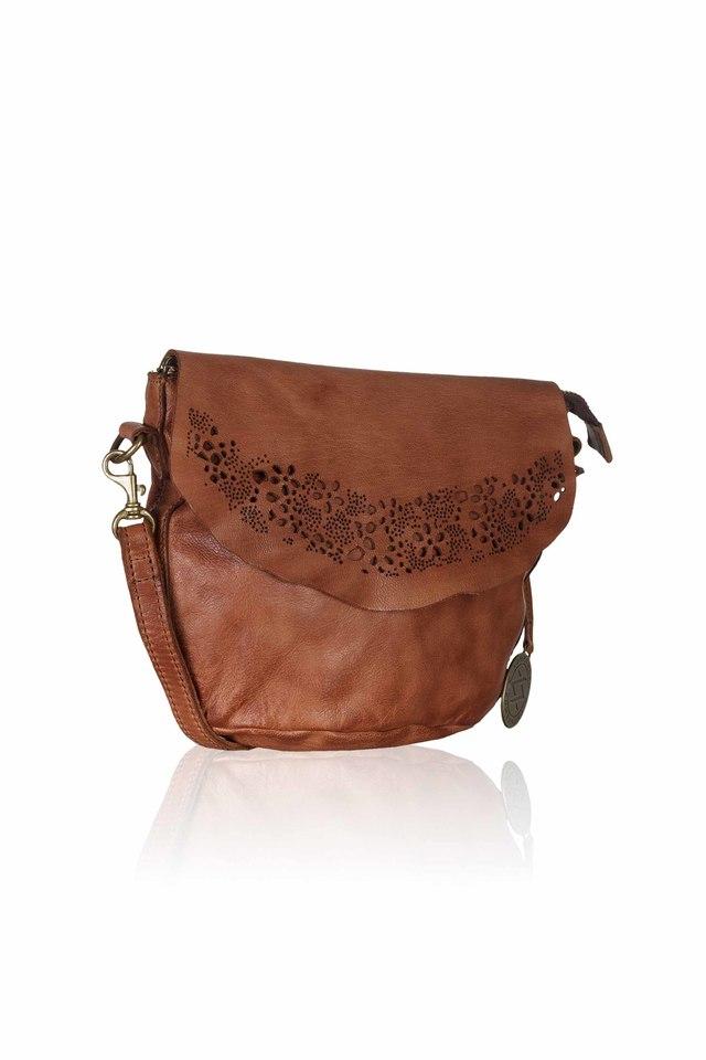 Buy KOMPANERO Cognac Womens Zipper Closure Cognac Color Sling Bag