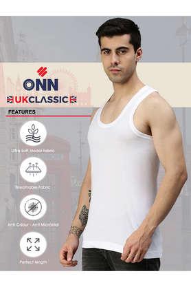 Buy ONN White UK Solid Cotton Classic Men's Vest - Pack of 2