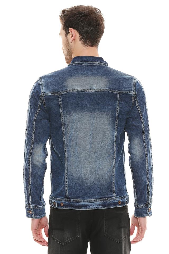 Men's Winter Denim Jacket with Fur Lined Collar