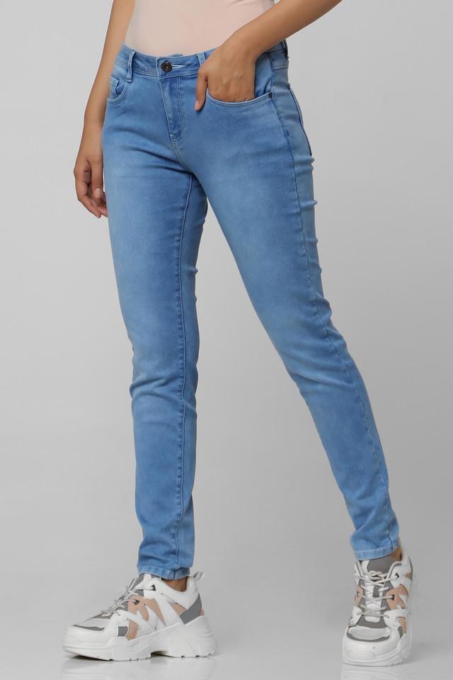 Woman Within Solid Blue Jeans Size 14 (Tall) - 65% off