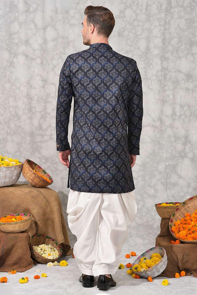 Buy HANGUP Printed Polyester Viscose Regular Fit Men s Sherwani