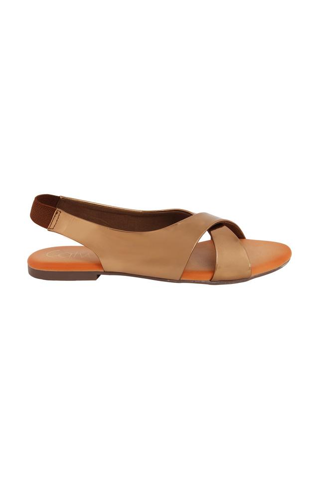 Pierrette Flat Sandals in Cognac