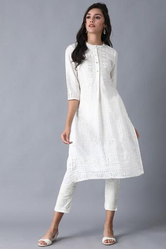 white kurta design female