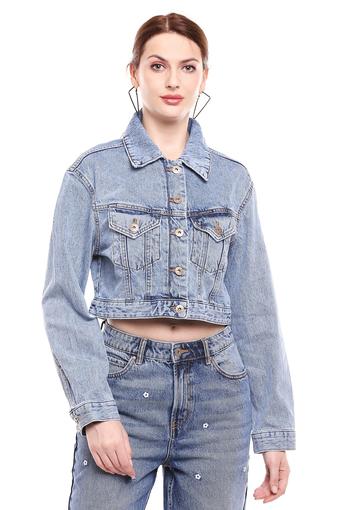 denim crop jacket women