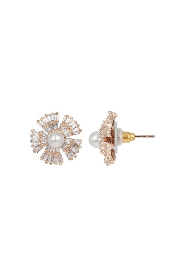 Diamond Flower Star Blossom Stud Earrings Mixed Full Gem/Single Gem