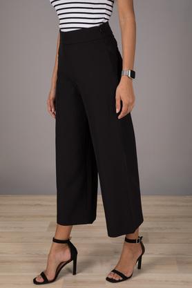 Womens Solid Straight Fit Formal Pants