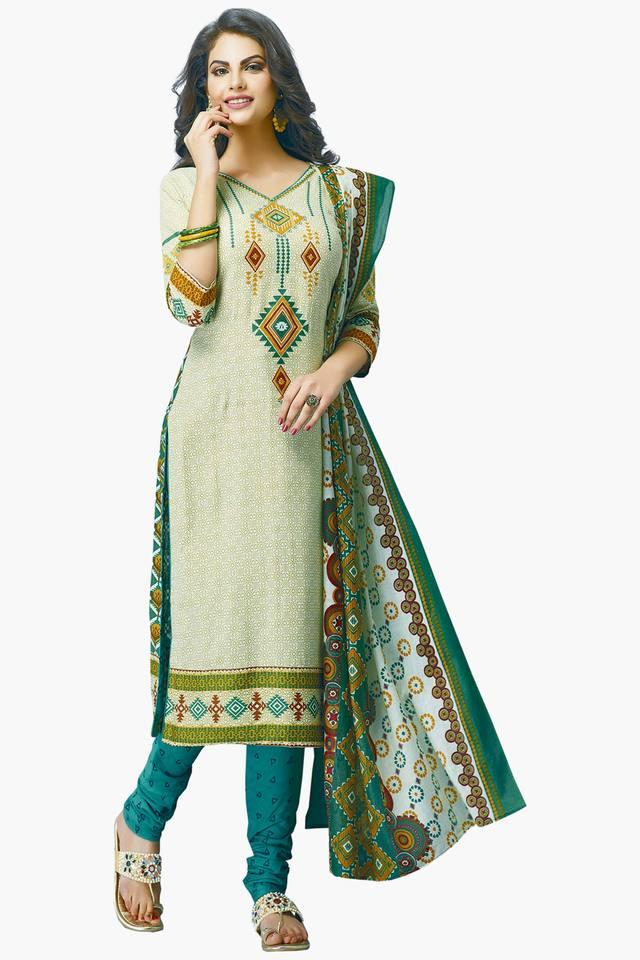 Buy ISHIN Women Cotton Printed Unstitched Salwar Suit Dress