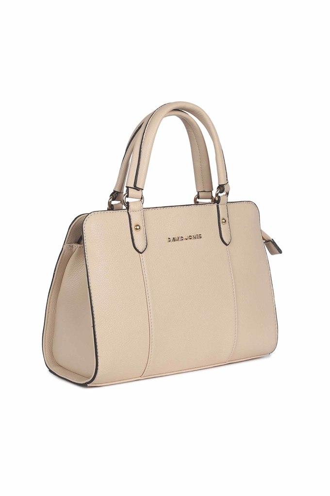 Buy DAVID JONES Cream Womens PU Satchel Handbag Shoppers Stop