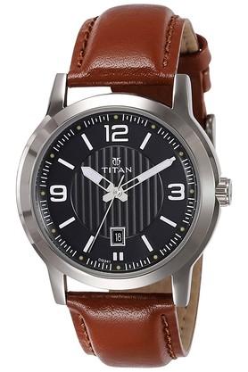 Buy TITAN Mens Analogue Leather Watch NK1730SL02 Shoppers Stop