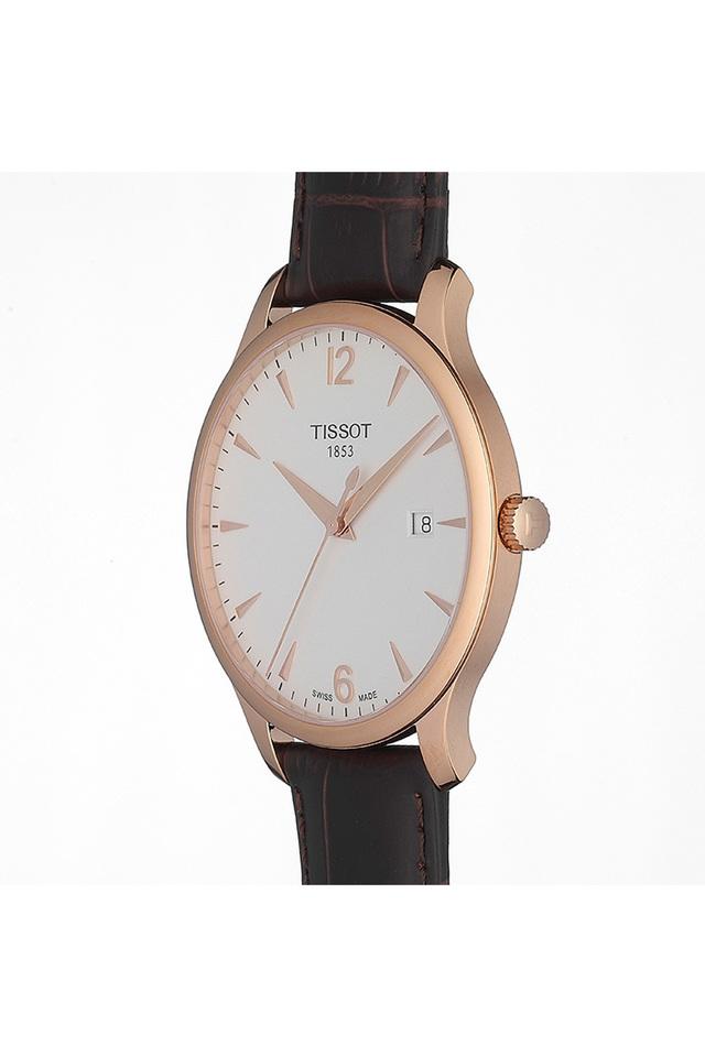 Buy TISSOT Mens 40 mm Tissot Tradition silver Dial Leather Analogue Watch T0636103603700 Shoppers Stop