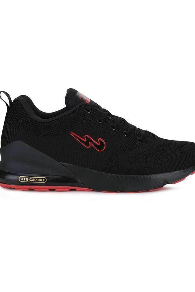 Campus black best sale running shoes