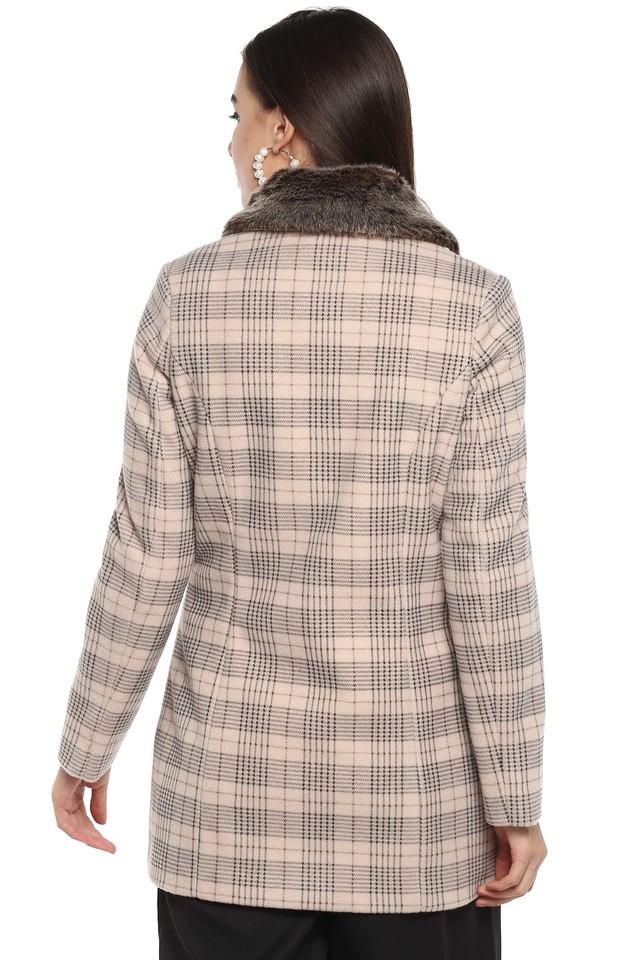 womens checked puffer jacket