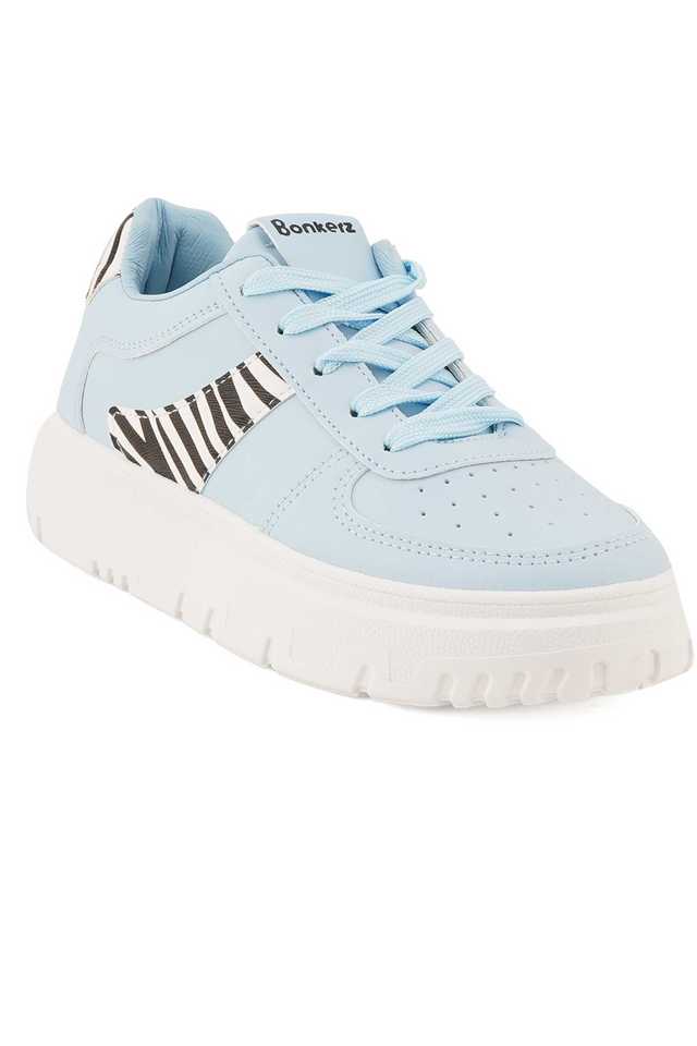 Buy ICONICS Light Blue Synthetic Lace Up Women s Casual Sneakers Shoppers Stop