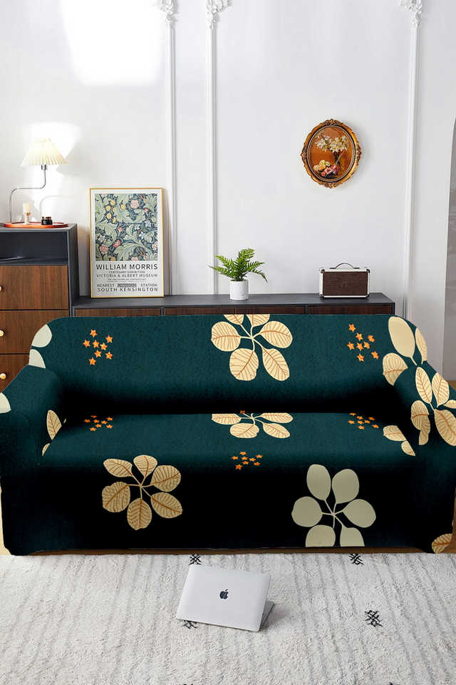 Buy Cortina Fully Covered Universal 5 Seater Sofa Cover Non-Slip Sticky  Elastic Stretchable Couch Sofa Set Slipcover Protector for (3+1+1  Seater),Green Printed Online at Best Prices in India - JioMart.