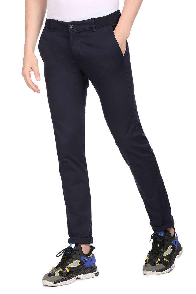 Buy ARROW SPORT Solid Cotton Blend Slim Fit Men's Casual Trousers |  Shoppers Stop