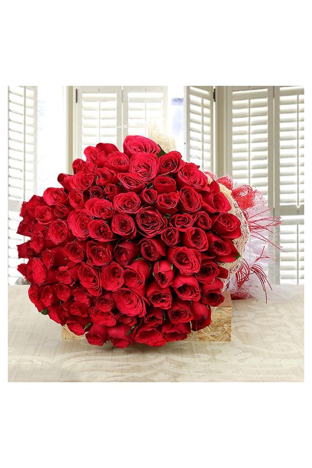 Buy FERNS N PETALS Red Love and Love Rose Flower Bouquet Bunch of