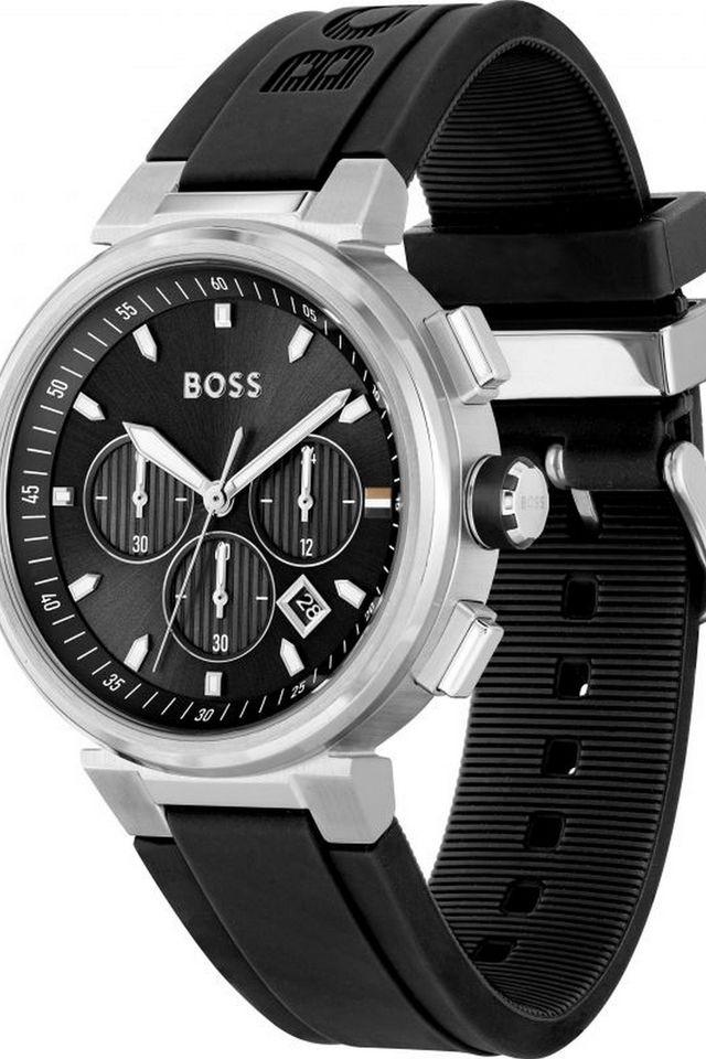 Buy BOSS One Black Dial Silicone Chronograph Watch for Men