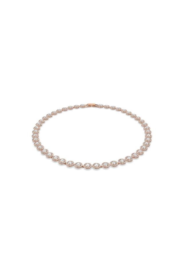 Buy SWAROVSKI Angelic Necklace Round Cut White Rose Gold Tone Plated Shoppers Stop
