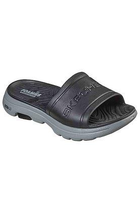 Buy SKECHERS Grey Synthetic Round Toe Mens Sliders Shoppers Stop