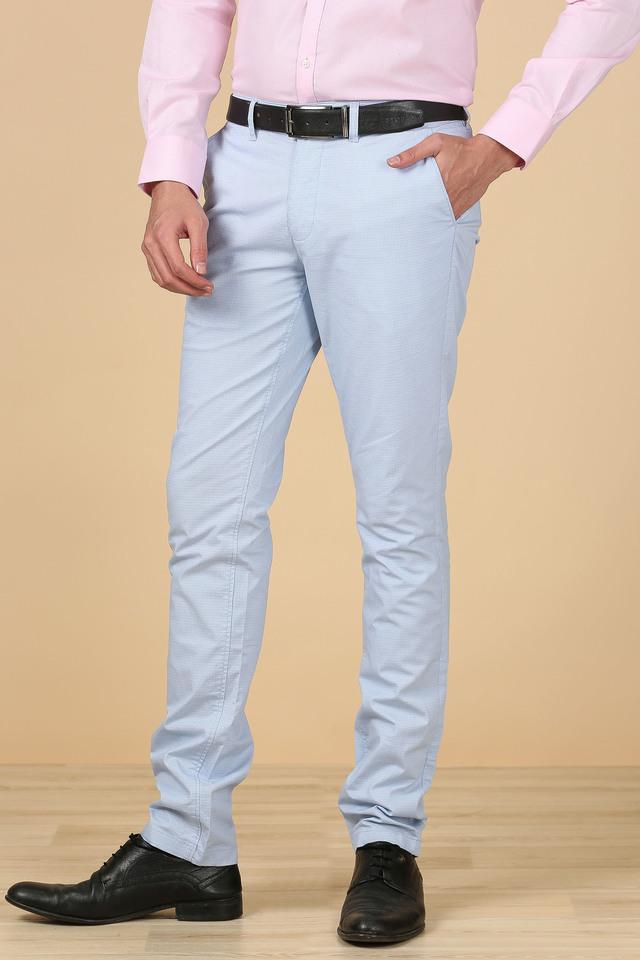 Daily Office Wear Sky Blue Trousers  Free Shipping  Italiancrown   Italian Crown