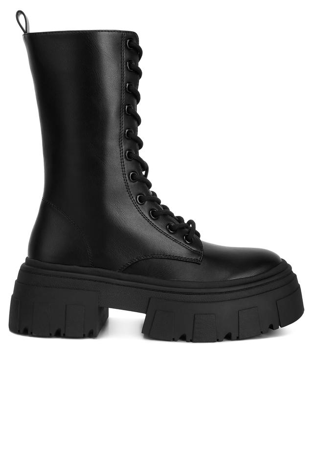 Chunky black cheap combat boots