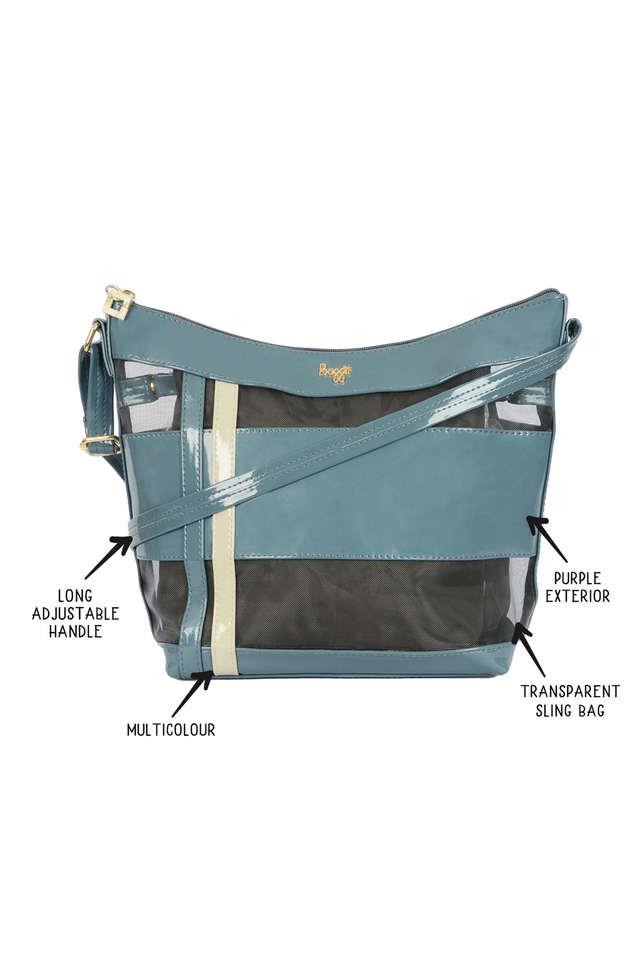 Buy BAGGIT Pewter Zipper Closure PVC Women s Casual Sling Bag Shoppers Stop