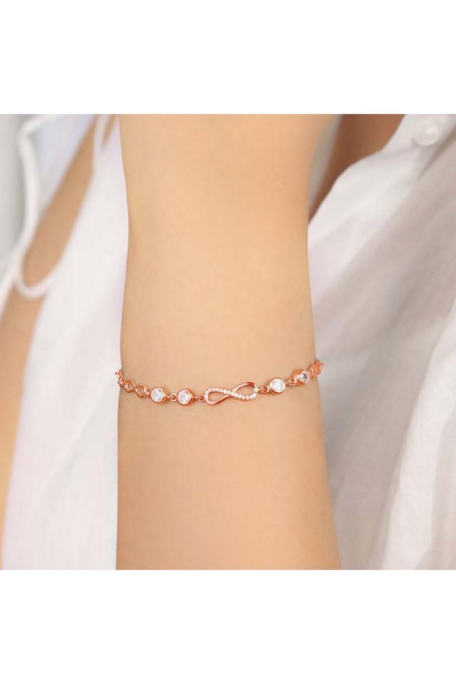 Evara Platinum Rose Gold Diamond Bracelet for Women JL PTB 783