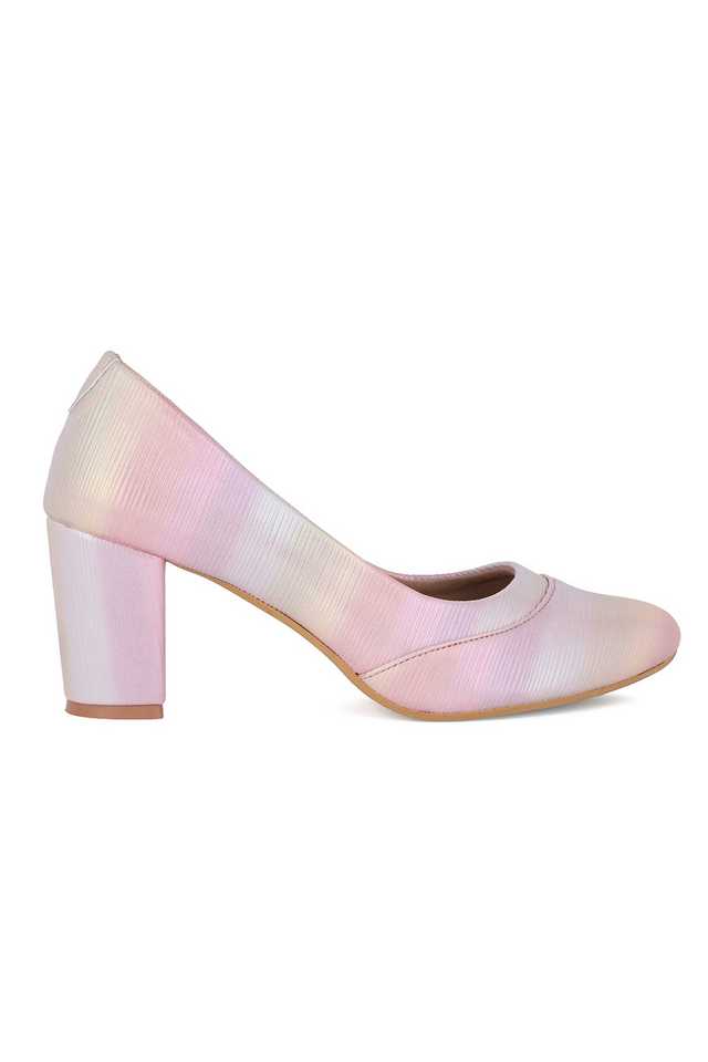 Pink pumps best sale block heel