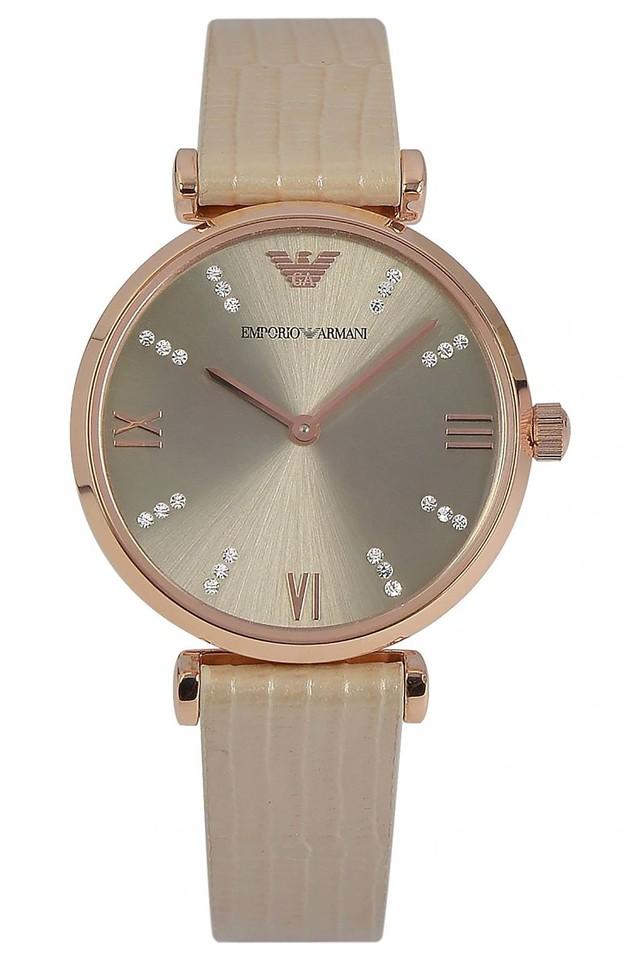 Armani leather strap watch on sale women's