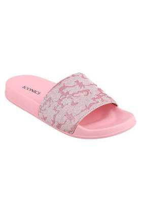 Buy ICONICS Pink Synthetic Slipon Women s Casual Slides Shoppers